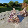 Medium Pyramid Orgone Energy Generator Orgonite Amethyst Moonstone Rose Quartz