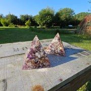 Large Pyramid Orgone Energy Generator Orgonite Amethyst Moonstone Rose Quartz