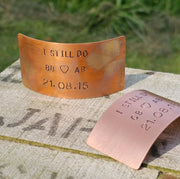 Personalised I Still Do Hand Stamped Bronze Anniversary Plaque Card Wedding Anniversary Gifts