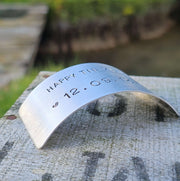 Happy Tin Years Personalised Hand Stamped 10th Wedding Anniversary Plaque