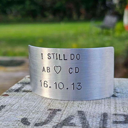 I Still Do Personalised Ornament Hand Stamped Anniversary Plaque 