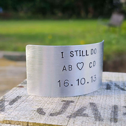 I Still Do Personalised Ornament Hand Stamped Anniversary Plaque 