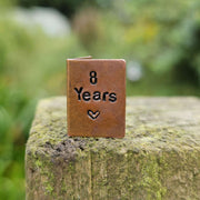 8 Years Hand Stamped Bronze Anniversary Card 8th Wedding Anniversary Gifts