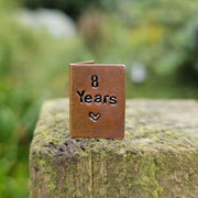 8 Years Hand Stamped Bronze Anniversary Card 8th Wedding Anniversary Gifts