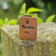 8 Years Hand Stamped Bronze Anniversary Card 8th Wedding Anniversary Gifts