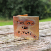 Forever And Always Hand Stamped Bronze Anniversary Card Wedding Anniversary Gifts