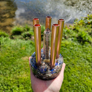 Prism Cloudbuster 5 Pipe Chembuster Orgonite Lapis Lazuli Moonstone Orgone Generator