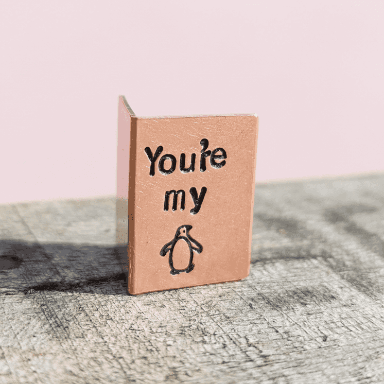 You're My Penguin Hand Stamped Anniversary Card Christmas Birthday Gifts