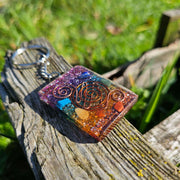 Chakra Cloudbuster Chembuster Orgonite Orgone Gemstone Keychain Keyring