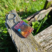 Chakra Cloudbuster Chembuster Orgonite Orgone Gemstone Keychain Keyring