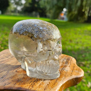 XL Mystic Moonstone Orgonite Skull Orgone Energy Generator Quartz Crystal