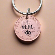 I Still Do Lucky Penny Keychain Personalised Keyring Copper 7th Wedding Anniversary Gifts