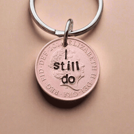 I Still Do Lucky Penny Keychain Copper 7th Wedding Anniversary Gifts