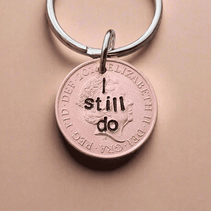 I Still Do Lucky Penny Keychain Copper 7th Wedding Anniversary Gifts