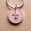 I Still Do Lucky Penny Keychain Personalised Keyring Copper 7th Wedding Anniversary Gifts