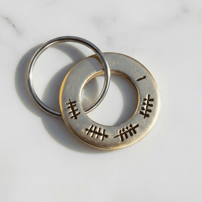21st Wedding Anniversary Tally Mark 21 Keyring Gifts Brass Keychain