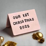 Our 1st Christmas Personalised Handcrafted Copper Christmas Card Xmas Gifts