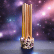 Slimline Amethyst Rose Quartz Moonstone 5 Pipe Chembuster Orgonite Energy EMF 5G
