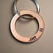 Tally Mark 7 Seven Years Wedding 7th Anniversary Gifts For Men Him Her Copper Personalised Keychain