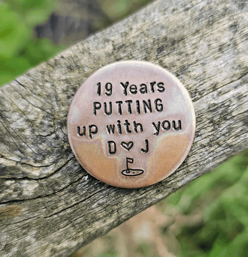 19 Years Putting Up With You Funny Wedding 19th AnniversaryGolf Ball Marker