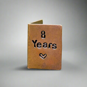 8 Years Hand Stamped Bronze Anniversary Card 8th Wedding Anniversary Personalised Gifts