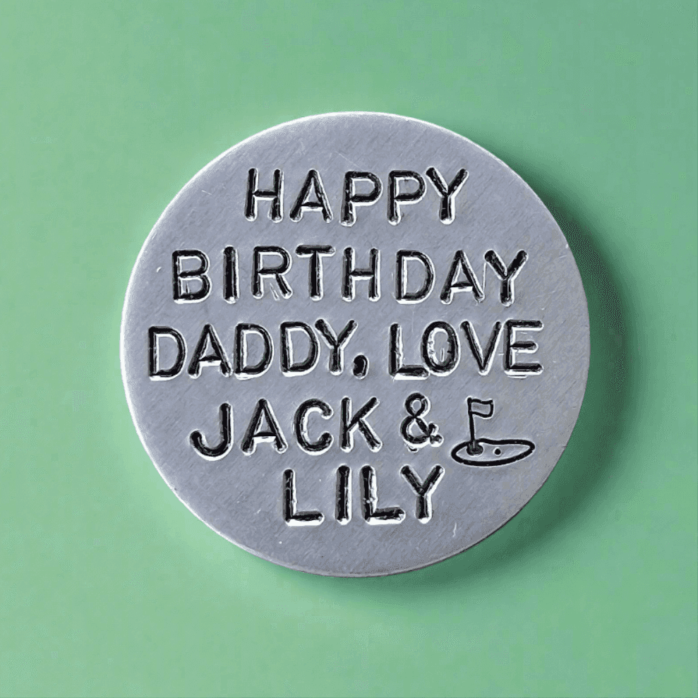 PERSONALISED Golf Ball Marker Birthday GIFTS For Dad Grandad Husband Boyfriend Daddy