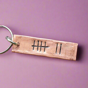Tally Mark Of 7 Seven Years Wedding 7th Anniversary Gifts Copper Personalised Keychain