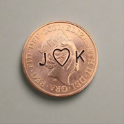 Lucky Tuppence Twice The Luck! Personalised Stamped Penny Copper Wedding Anniversary Gifts Husband