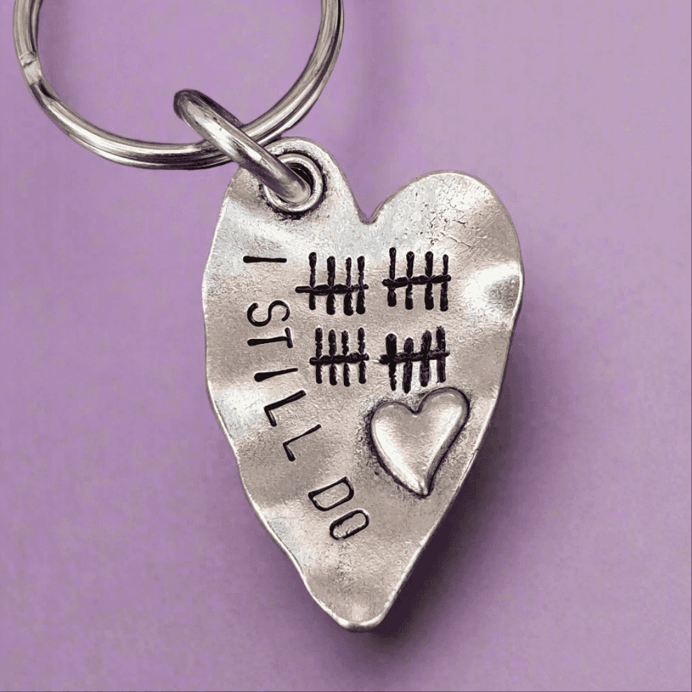 20 Tally Mark Keyring Husband Wife Gifts 20th Anniversary 20 Years Love Heart Keychain I Still Do