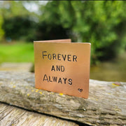 Forever And Always Hand Stamped  Anniversary Card Wedding Anniversary Gifts Copper Traditional