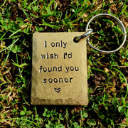 I Only Wish I'd Found You Sooner Brass 21st Wedding Anniversary Gifts Love Keychain Boyfriend Girlfriend