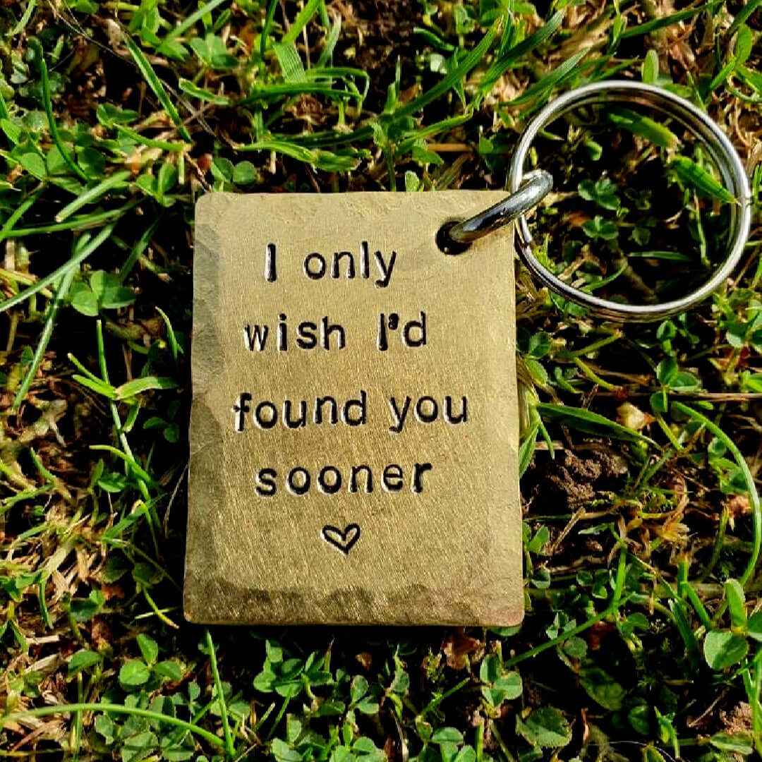 21st Anniversary Gifts I Only Wish I'd Found You Sooner Brass Keychain