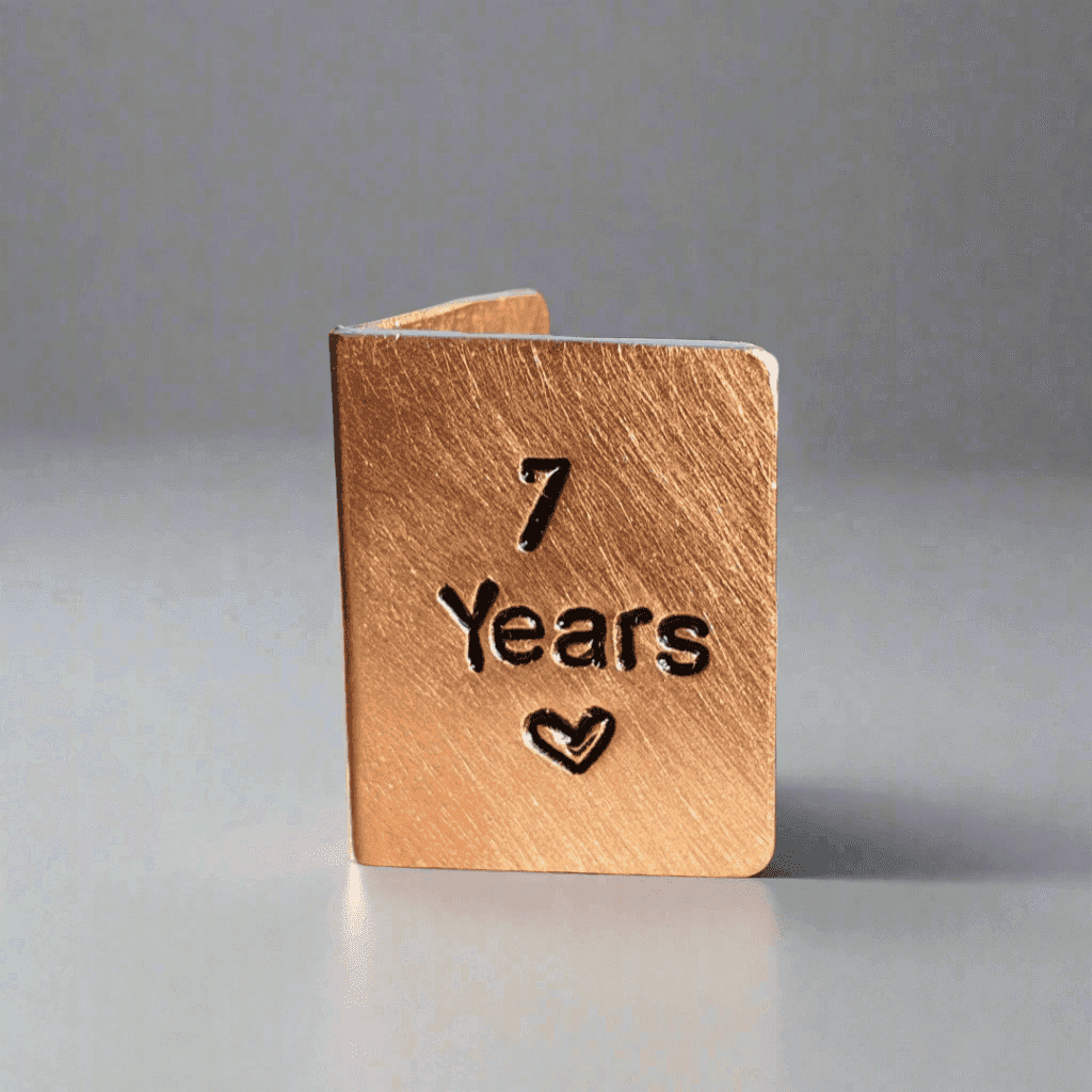 7th Anniversary Gifts Handcrafted Copper Anniversary Card