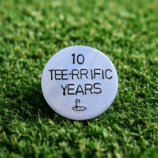  10 Years Golf Ball Marker Husband Wife Gifts 