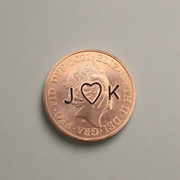 Lucky Tuppence Twice The Luck! Personalised Stamped Penny Copper Wedding Anniversary Gifts Husband