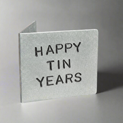 Happy TIN Years Hand Stamped 10th Wedding Anniversary Card 10 Years