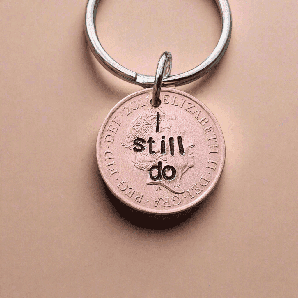 I Still Do Lucky Penny Keychain Copper 7th Wedding Anniversary Gifts