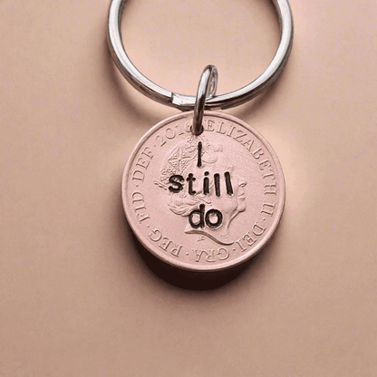 I Still Do Lucky Penny Keychain Copper 7th Wedding Anniversary Gifts