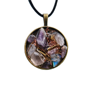 Amethyst Moonstone Orgonite Necklace Orgone Gemstone Rose Quartz Pendant Choker