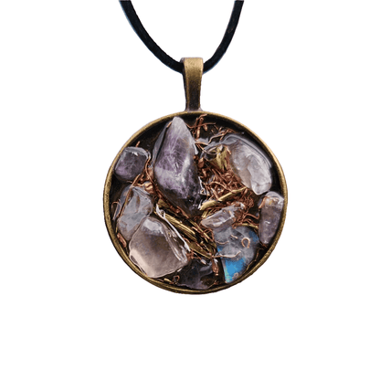 Amethyst Moonstone Orgonite Necklace