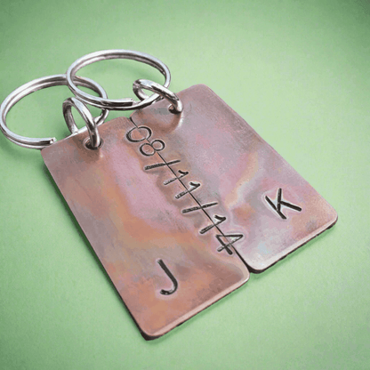 Bronze Anniversary Keychain Set