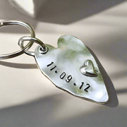 Personalised Heart KeyRing 10th Wedding Aluminium Anniversary Gifts For Men Women Husband Wife Keychain Love Gift Boyfriend Girlfriend Tin