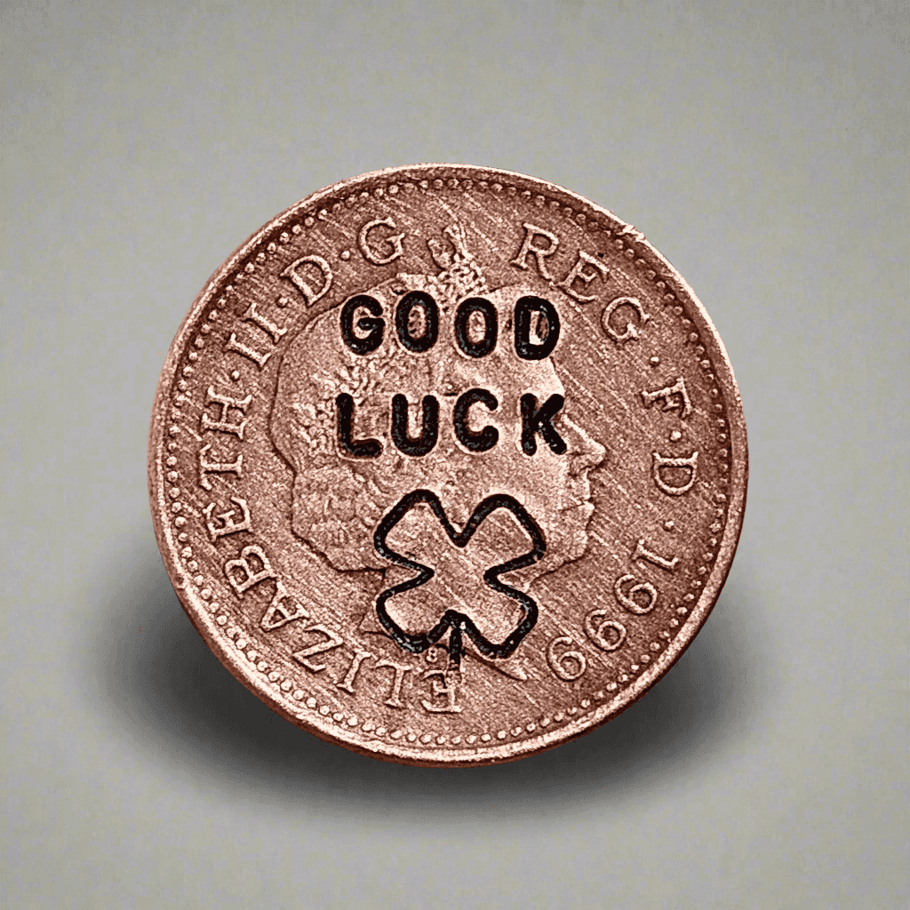 Lucky Penny Personalised 1p Copper Gifts Husband Wife Stamped Good Luck Token 1p