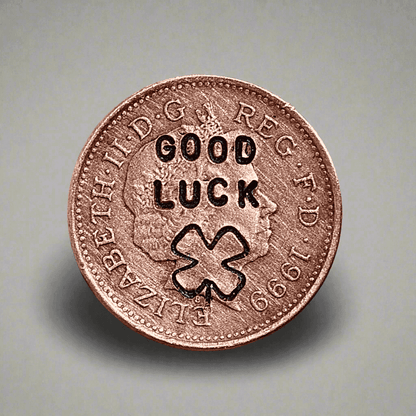 Lucky Penny Personalised 1p Copper Gifts Husband Wife Stamped Good Luck Token 1p