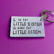 Funny Little Sister Keyring Bitch Christmas Birthday Gifts For Her Auntie Joke