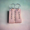 Copper Always And Forever Personalised 19th Wedding Anniversary Gifts For Him Her Husband Wife Keychain Keyring Set