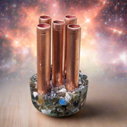 Camo Tower Cloudbuster 5 Pipe Chembuster Orgonite Labradorite Moonstone Shungite