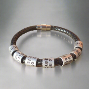Black Leather Braided Bracelet Personalised Mothers Day Gifts For Mum