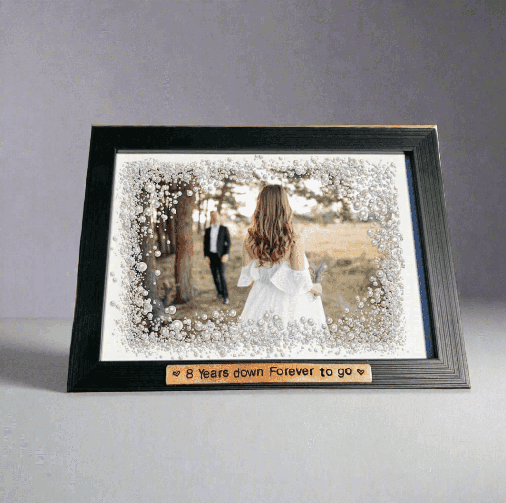 8th Wedding Anniversary gift Frame Gifts 8 Years Down Bronze Plaque