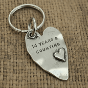 14 Years And Counting Heart Keyring 14th Anniversary Gifts Husband Wife Keychain